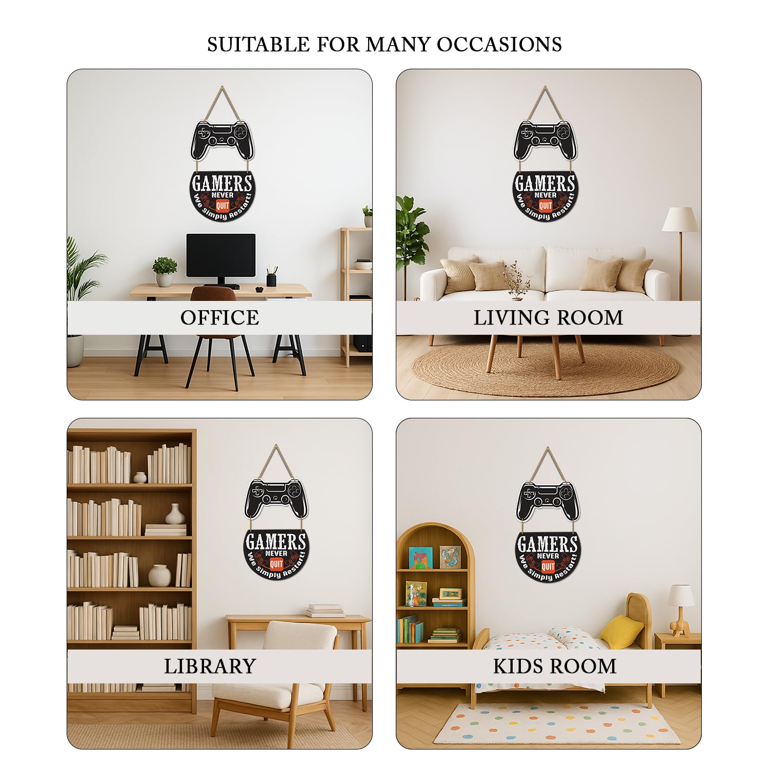 Gamer Wall Hanging - Wooden Home Decor -4
