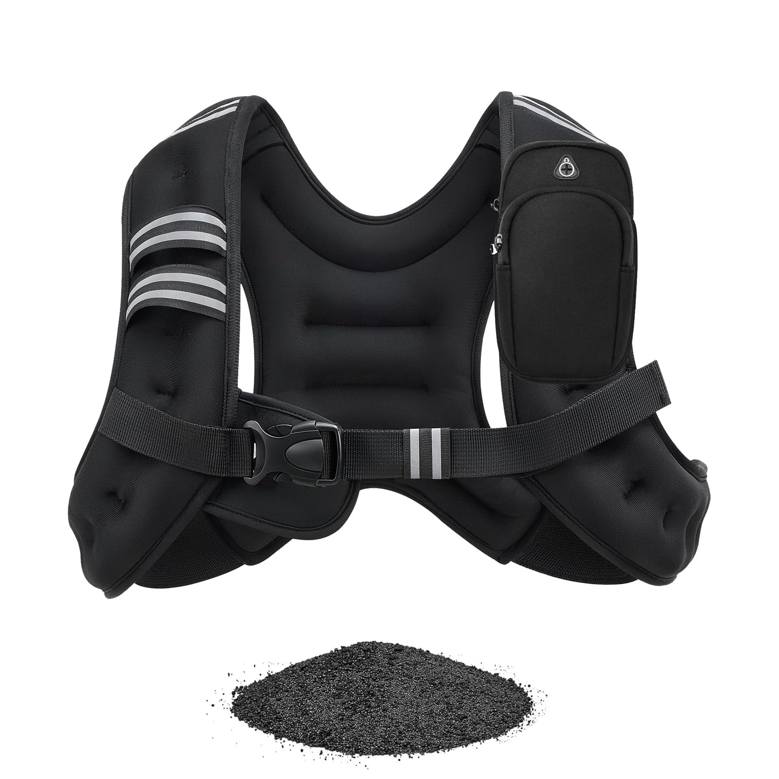 Weighted Vest 6 8 12 16 20lb with Reflective Stripe Adjustable Rucking Vest for Men Women Kid for