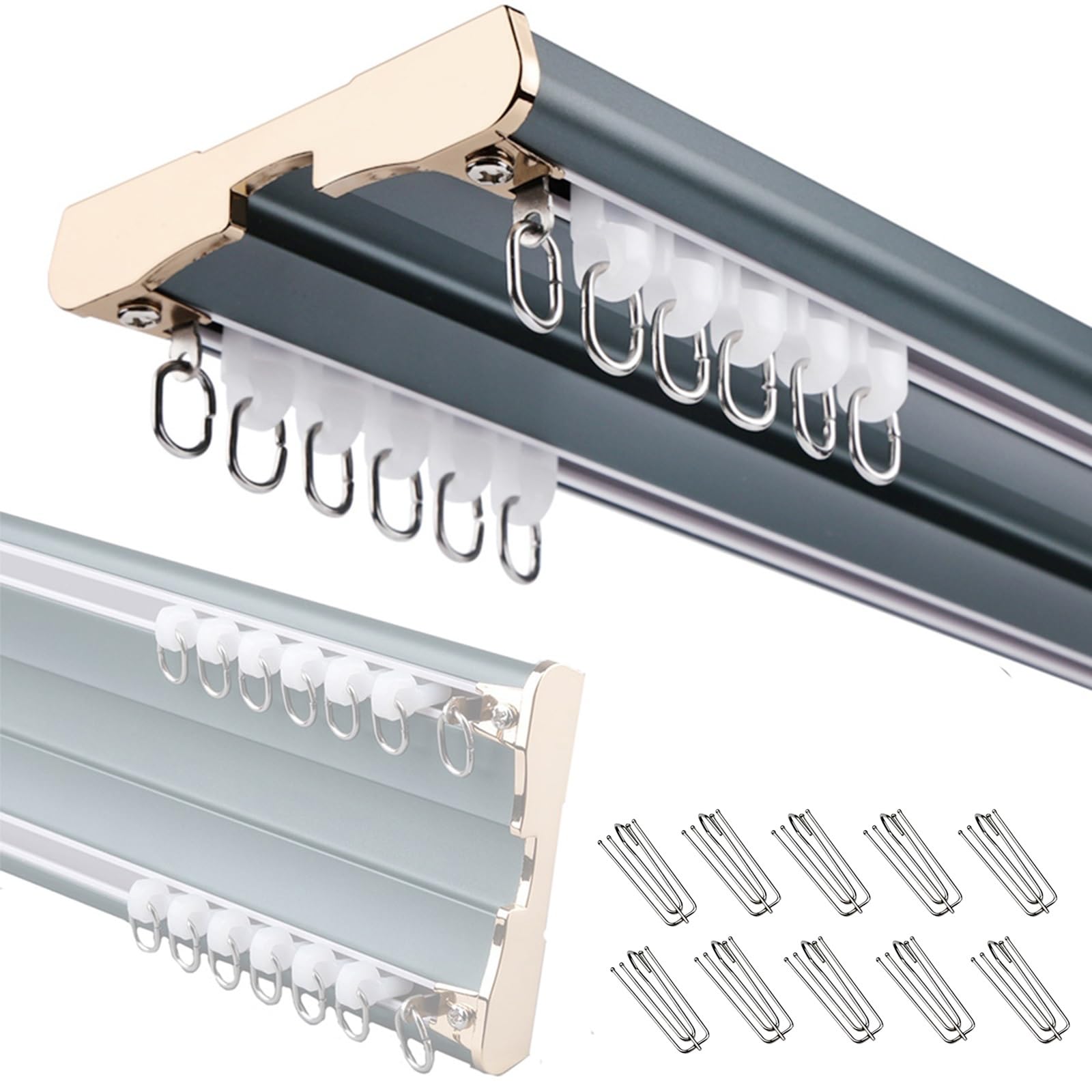 Glissière de plafond en aluminium bleu H finition soignée longueur 5,1 m