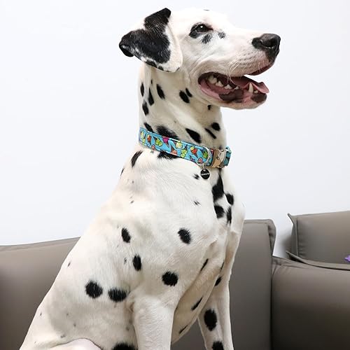 Miniatura 5 de UP URARA PUP Collar de algodón para perro de verano con hebilla de metal, collar de regalo para niñas o niños pequeños, medianos y grandes, lindos