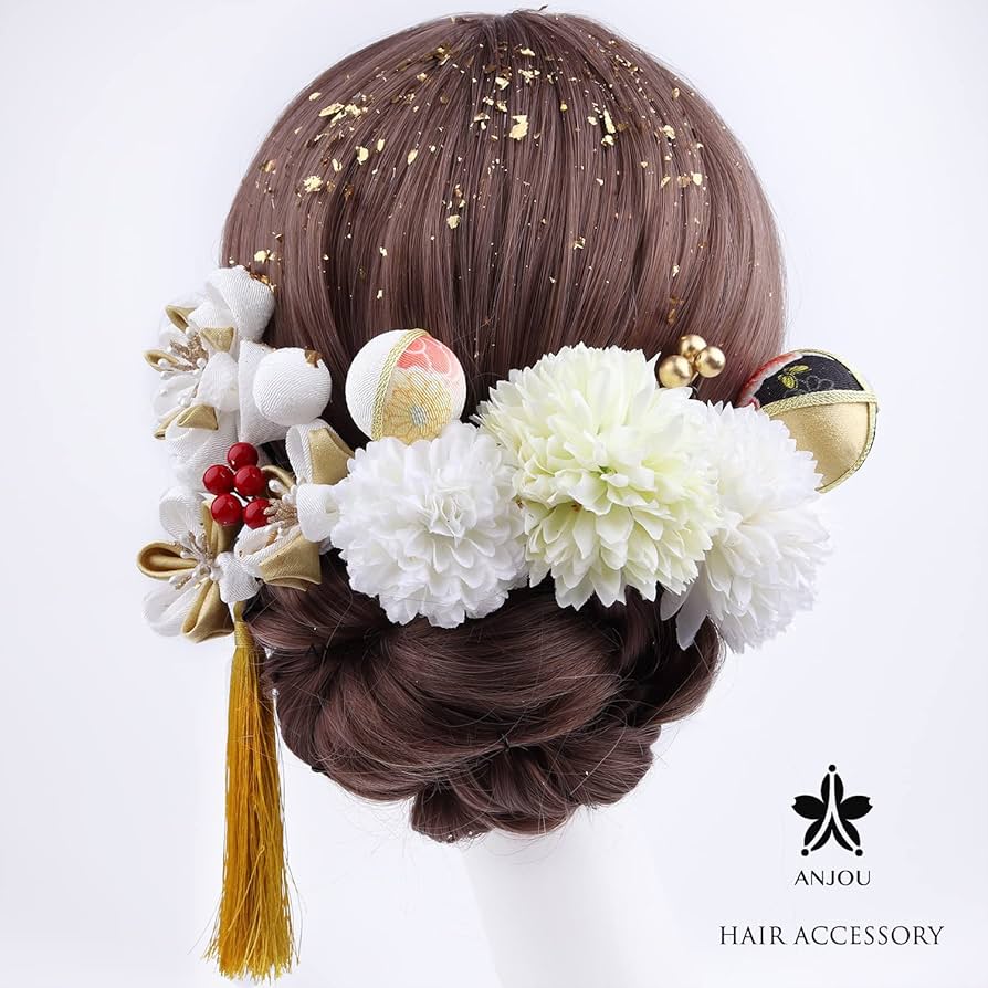 Amazon.co.jp: 髪飾り 成人式 和装ヘアアクセサリー 手作り 13点