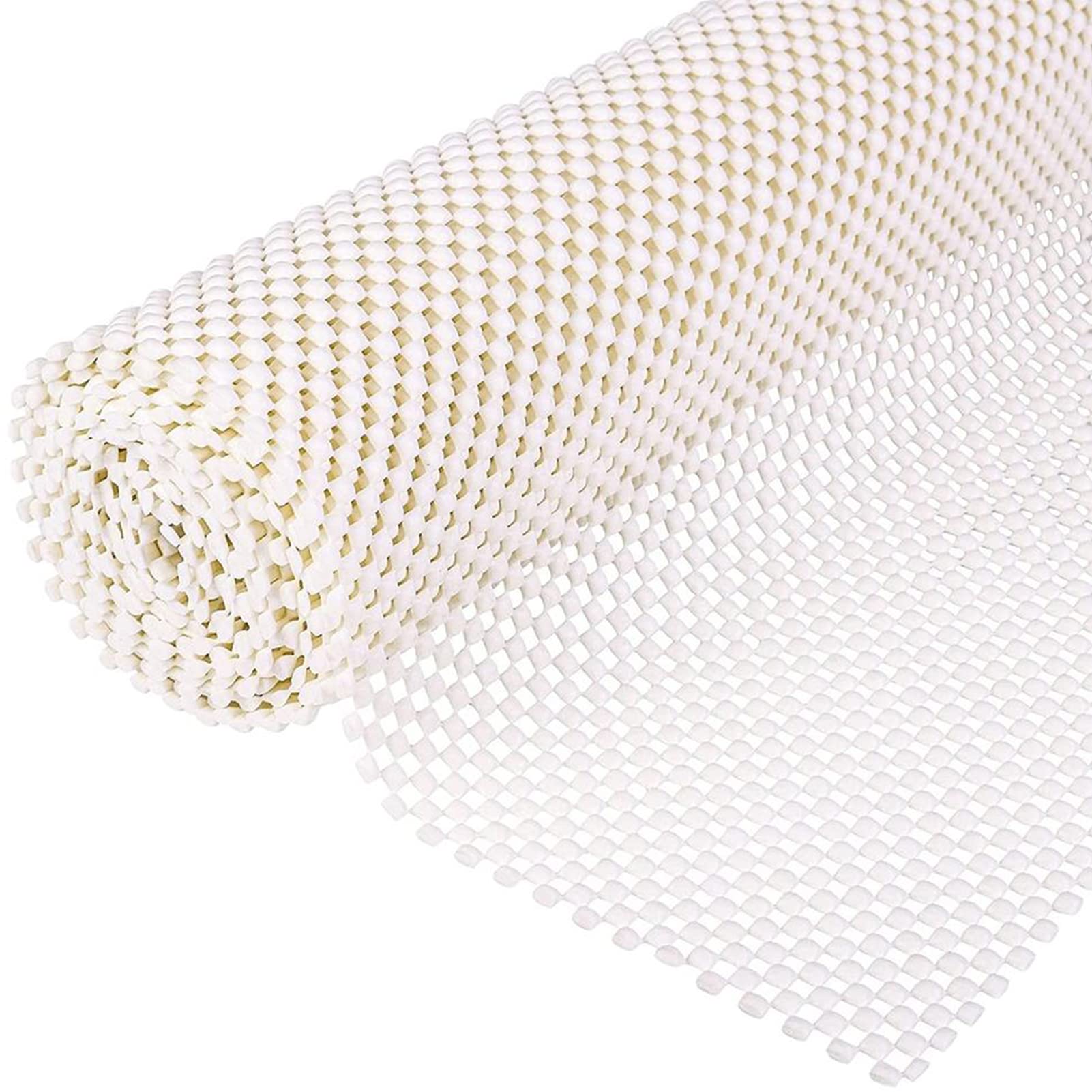Super Grip Gepolsterte Anti-Rutsch PVC Tischdeckenunterlage Verstellbare Teppichunterlage Gripper 20x79Inch | Premium Anti-Rutsch Unterlage für Hartholzboden & Jede Harte Oberfläche Böden,Weiß