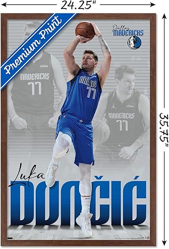 Miniatura 23 de Trends International NBA Dallas Mavericks - Póster de pared de Luka Doncic 22, 22.375 x 34 pulgadas, versión enmarcada en negro Versión enmarcada