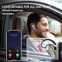 Vista 8 de Auricular Bluetooth, V5.0 Ultraligero Inalámbrico Auricular Teléfono Celular Auricular con Micrófono Auricular de Control de Volumen, Auricular