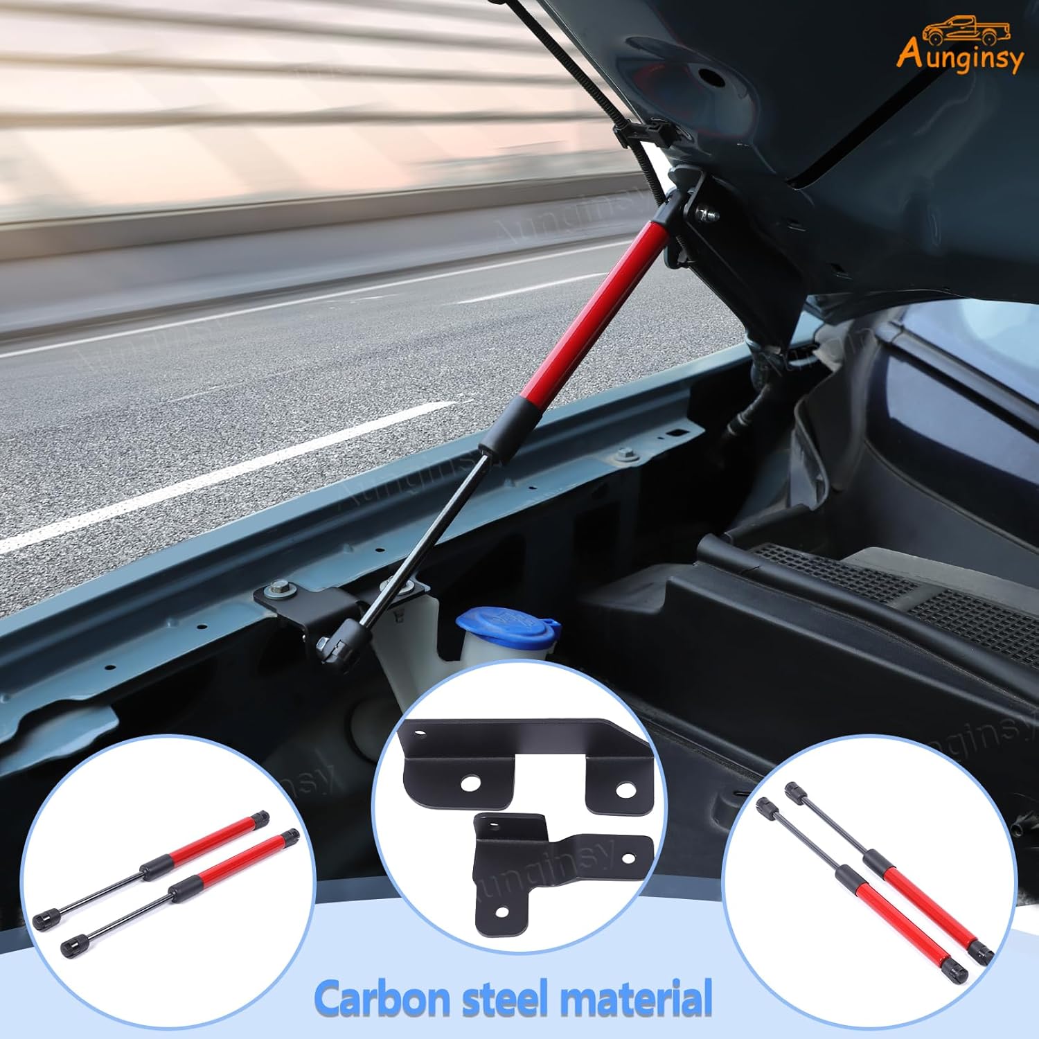 Car Front Hood Lift Supports Kit Compatible with Ford Maverick 2022-2024 2025 Front Hood Lift Support Shock Struts Replacement Assist Hydraulic Rod Gas Charged Strut Shock Lifting Bracket Accessories