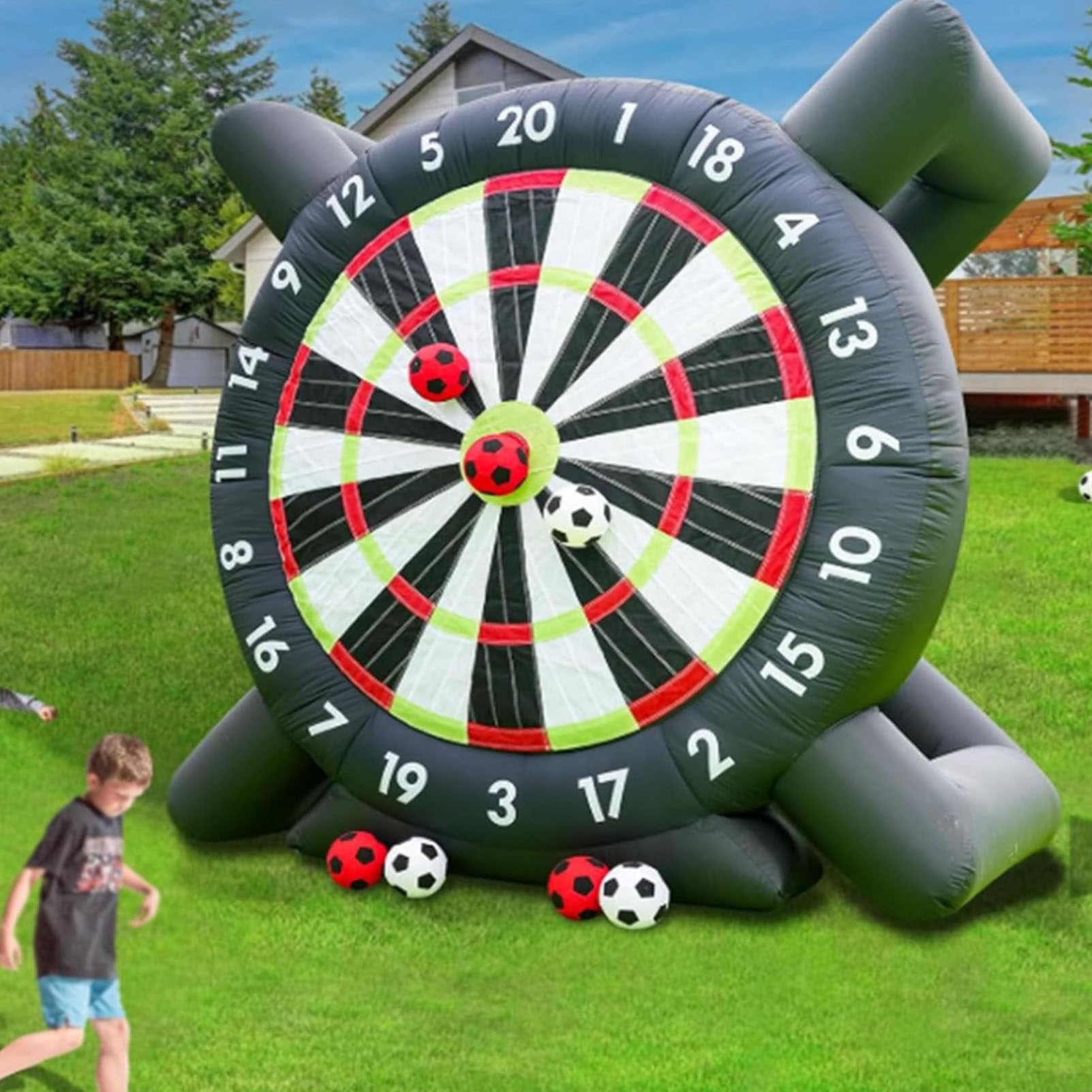 Oiyekntd Professional Dartboard Outdoor Football Dartboard, Inflatable High-Adhesive Target with Blower 8 Balls, Waterproof Sports Giant Football Dart Game for Backyard/Parties C-4M/13FT