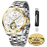 Watches for Men Luxury Diamond Casual Large Dial Watches Stainless Steel Waterproof Business Dress Analog Luminous Date Mens Watches