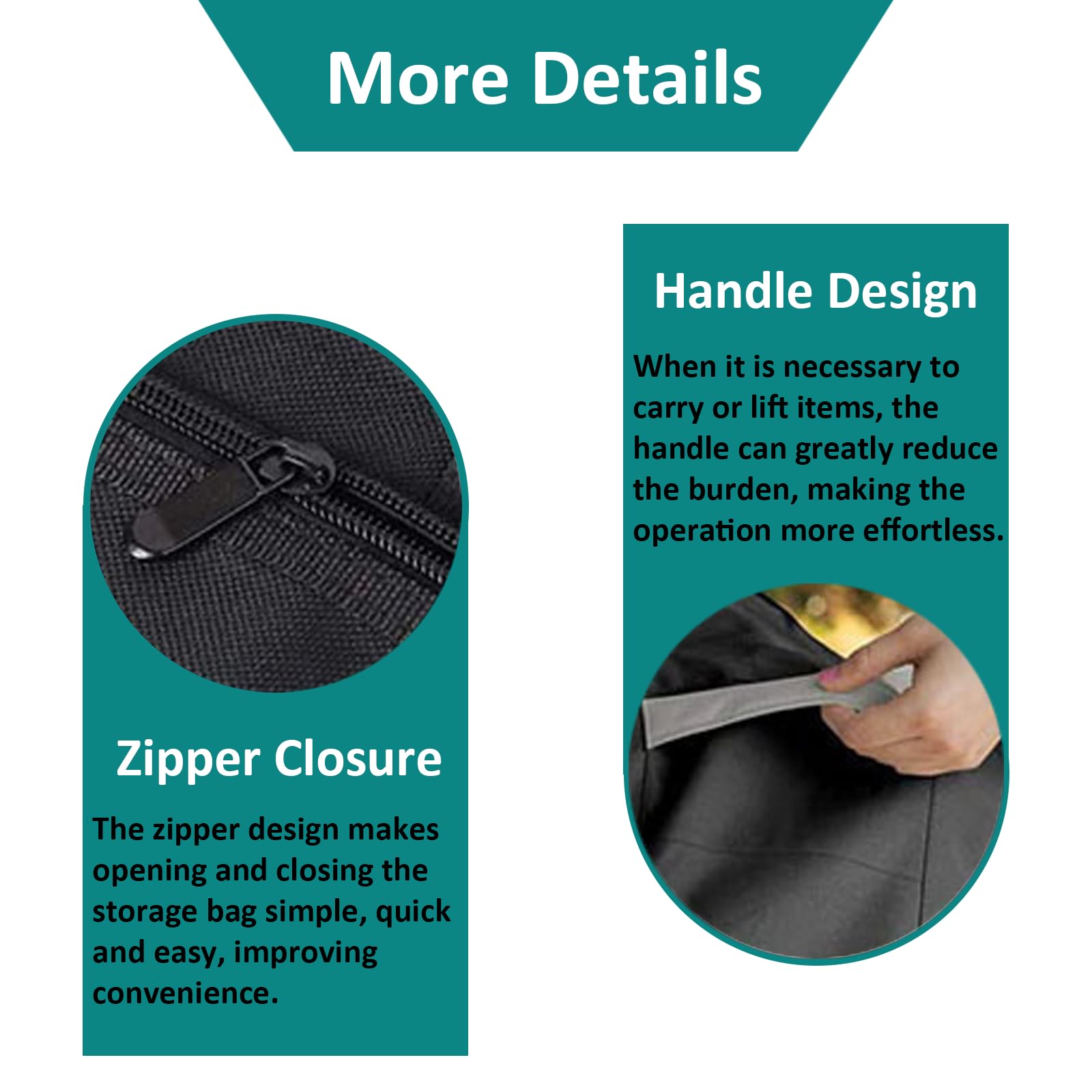 ZYHUI Bed Storage Cover Mattress Bags for Moving Oxford Fabric Dust Sheets for Furniture Folding Chairs Covers for Sofa 210D Waterproof Beach Chair Cover (Black,210D 130*30.5*99cm) - Image 3