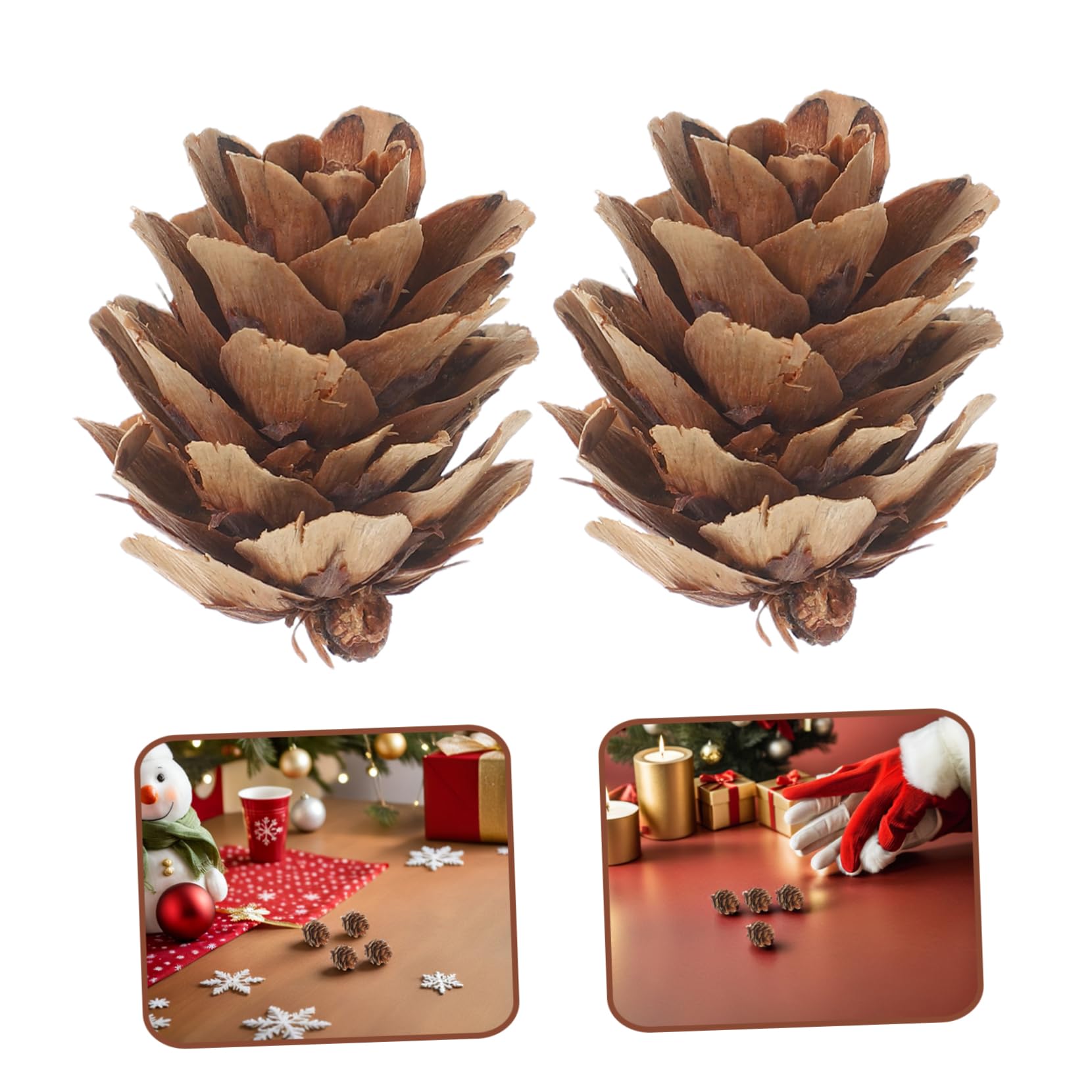 MAGICLULU Decoraciones de Piñas Naturales de Pino para Guirnaldas de Navidad Adornos de Árbol de Mesa Manualidades de Bricolaje Hogar
