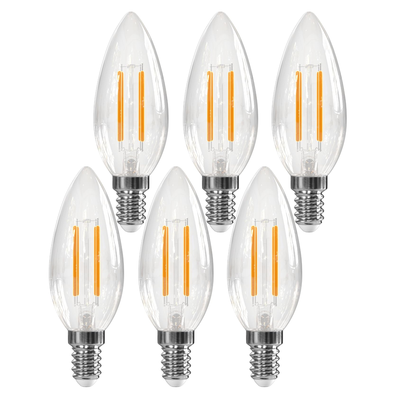 LUTW E14 LED Light Bulb, 4W 2700K C35 Candle Bulbs Small Screw Warm White, Equivalent 40W Vintage Bulb