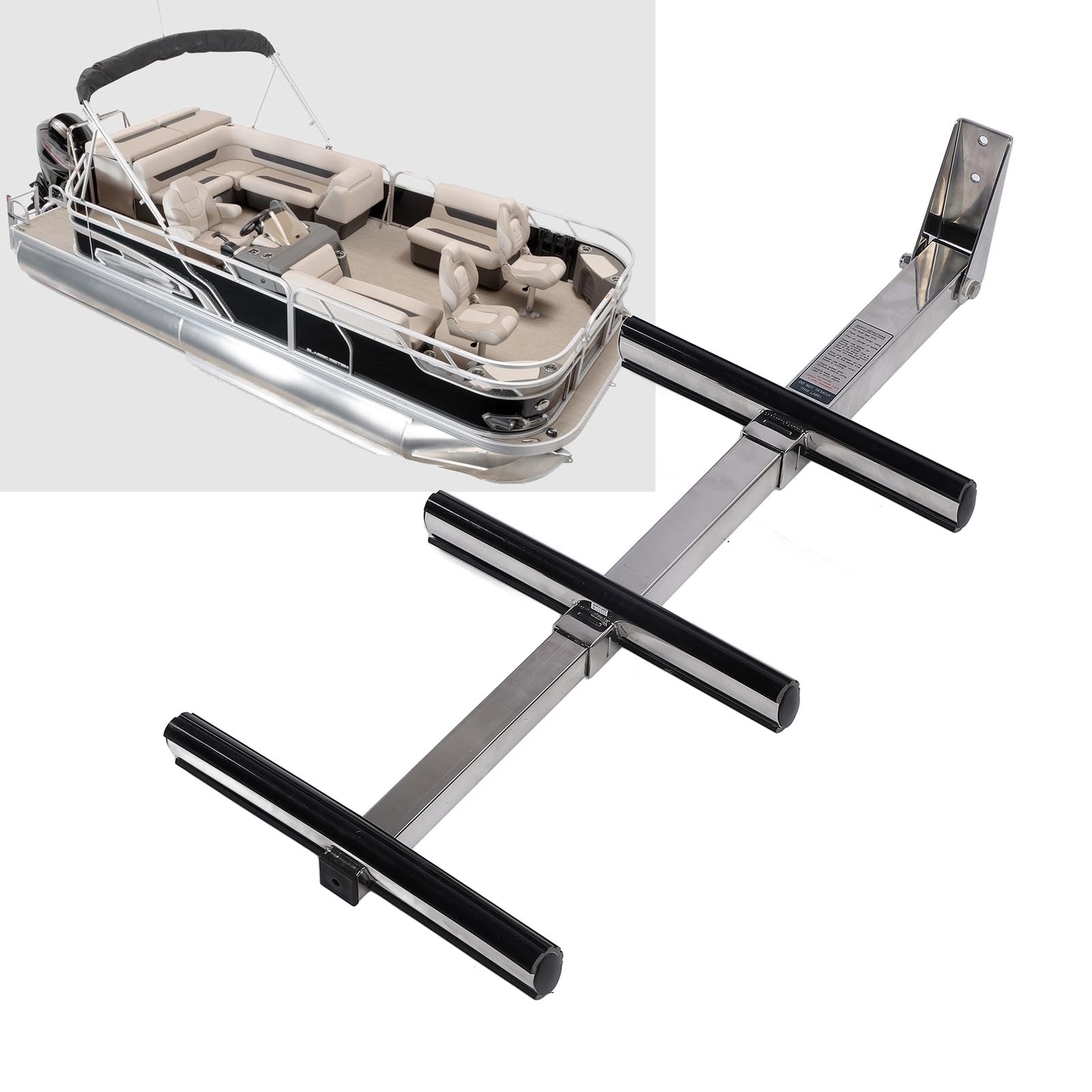 Scaletta Marina Telescopica a 3 Gradini, Scaletta da Bagno per Barche in Acciaio Inossidabile 304 con Design Retrattile Ribaltabile, Gradini Antiscivolo, per Imbarco Sul Dock per Barche a