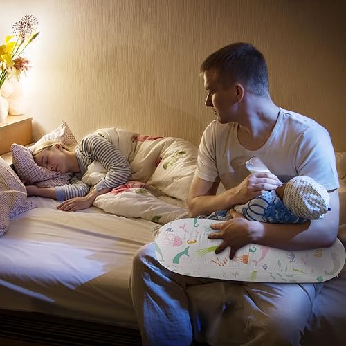 Miniatura 7 de Little Grape Land Almohada de lactancia para lactancia materna, almohada de alimentación ergonómica con funda extraíble, almohada de alimentación