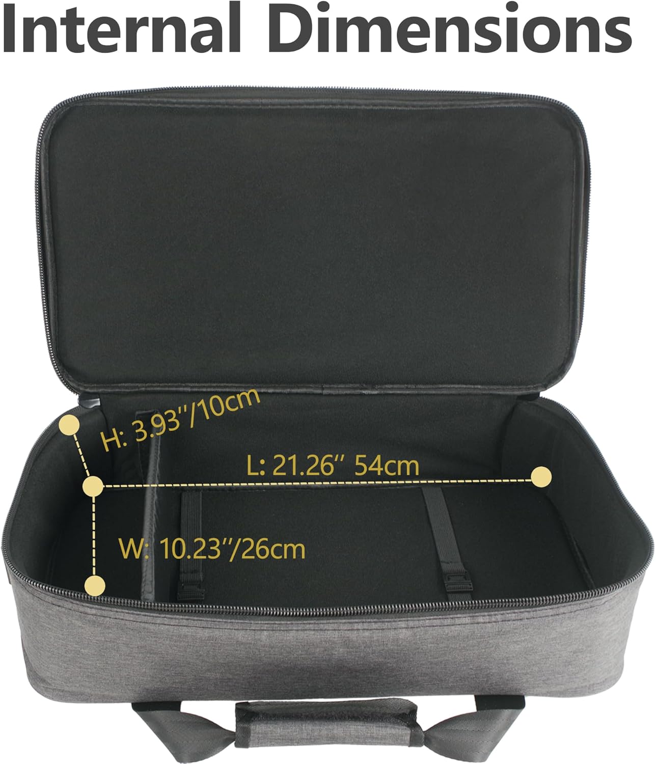 Rockhouse Multi-Effects Pedal Bag, DJ Equipment Carrying Case with Divider for Travel Gigs, Fits 21.26 x 10.23 x 3.93 inches (MEB-L)