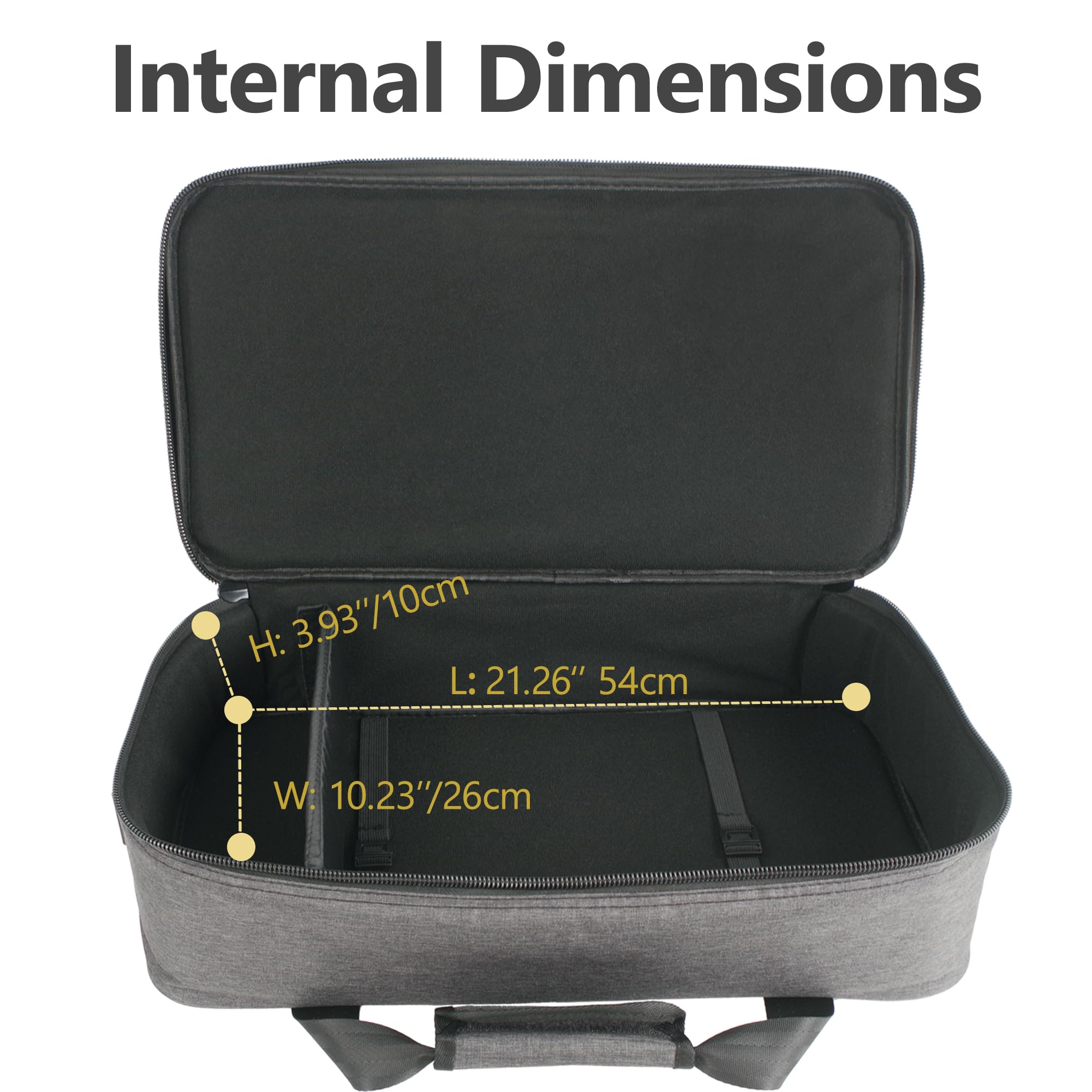 Rockhouse Gepolsterte Tragetasche für Gitarren und Pedalboards (MEB-L) | Interne 54 x 26 x 10 cm, passend für Boss Line 6 Effektpedale, Reise-Gigbag mit Trennwand und Zubehörtasche, Musiker-Geschenk