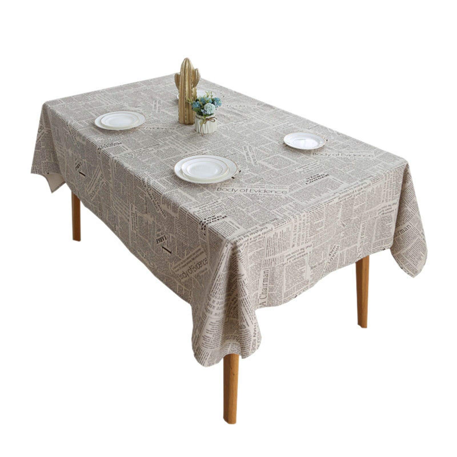 Nappe coton Le Journal 140x180cm nappe blanc noir imprimée pour décoration table