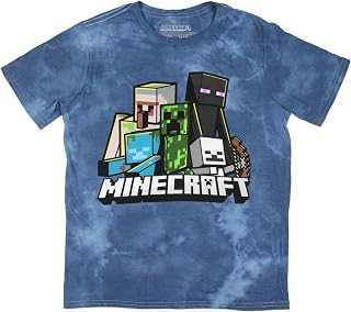 Minecraft Boy's Video Game Characters Tie Dye Kid's Short Sleeve T-Shirt (6/7)