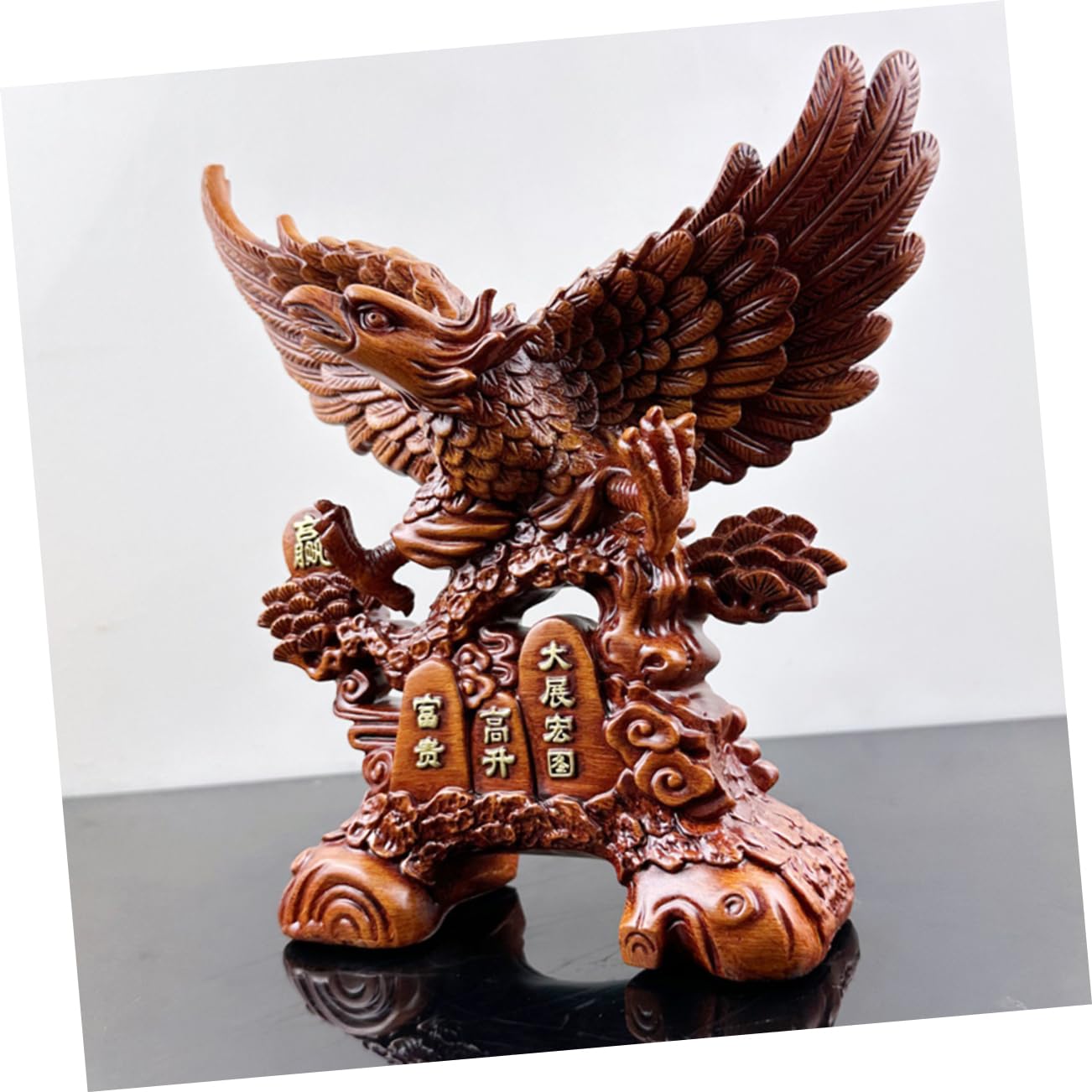 鷲 彫刻 金色 置物 アンティーク 美術品 アート イーグル