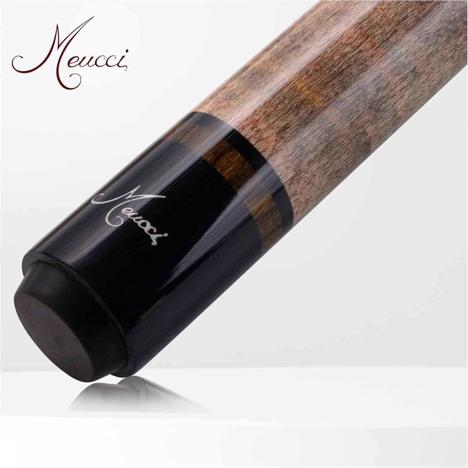 Meucci Pool Cue - All Natural Wood with Rainbow Stain - Pool Stick with Maple Forearm, Solid Wood Handle, High Impact Cue Tips for Low Deflection Pool Cue Stick - 19 Oz Professional Billiard Cue Stick