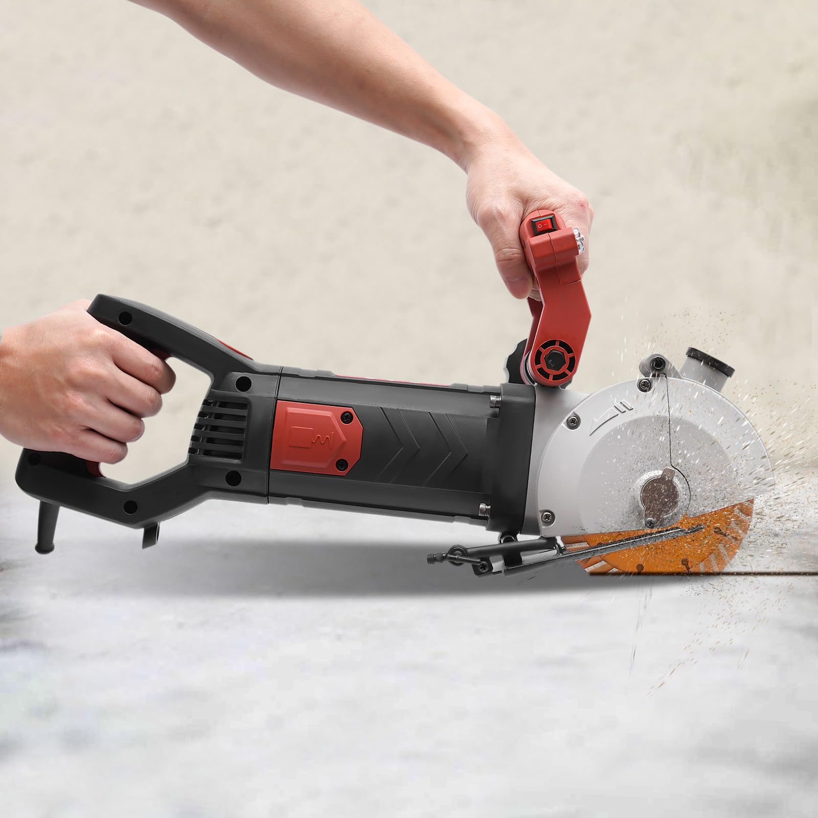 4800W Muro Fresa Ranuradora de pared con guía láser, 5 x cuchillas de diamante de 133 mm, 6200 RPM, profundidad y ancho ajustables, corte sin polvo con bomba de agua y maletín de herramientas