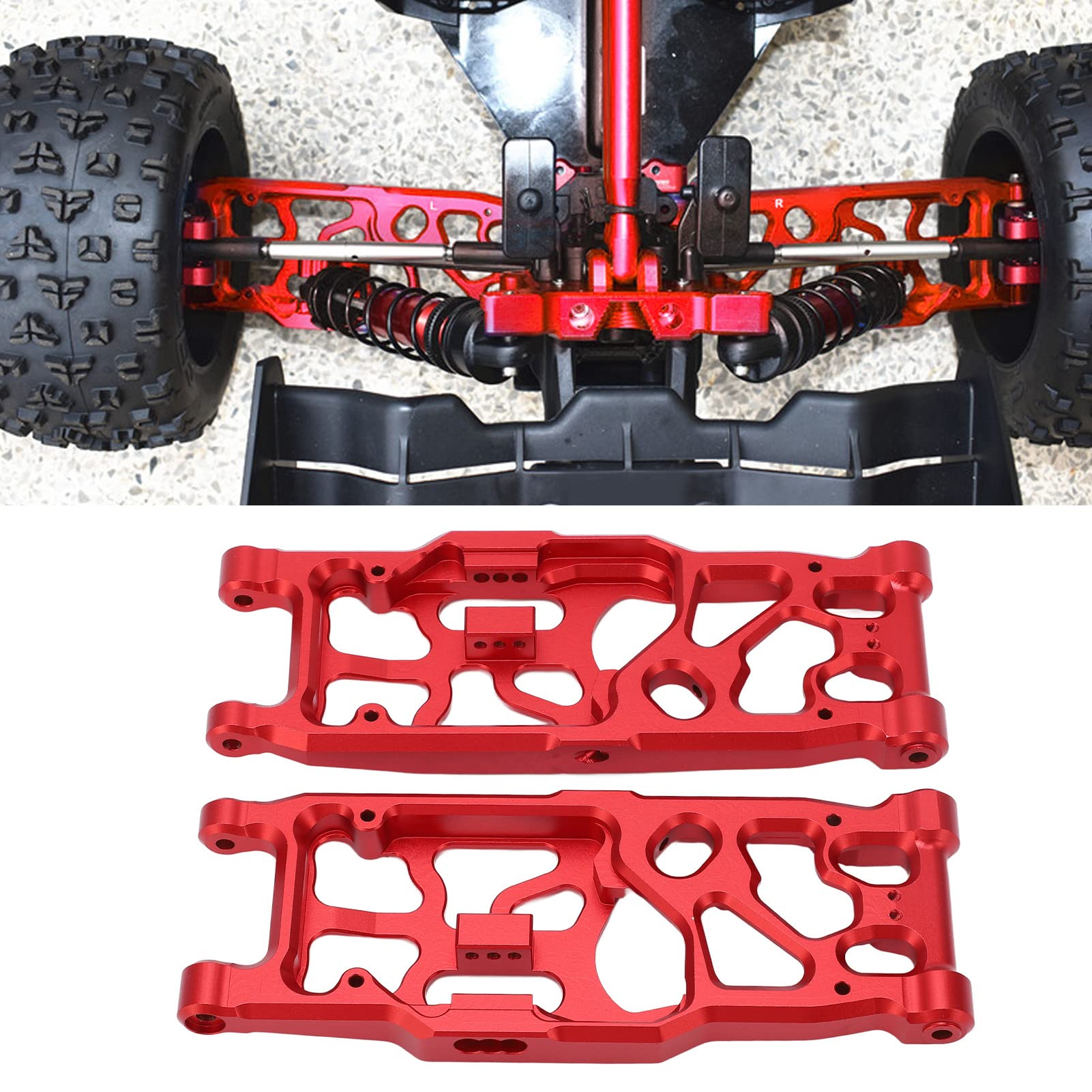RC tylne ramię dolne ze stopu aluminium Tylne dolne zawieszenie ramię RC dla KRATON 8S dla Outcast 8S 1/5 RC Car (czerwony)