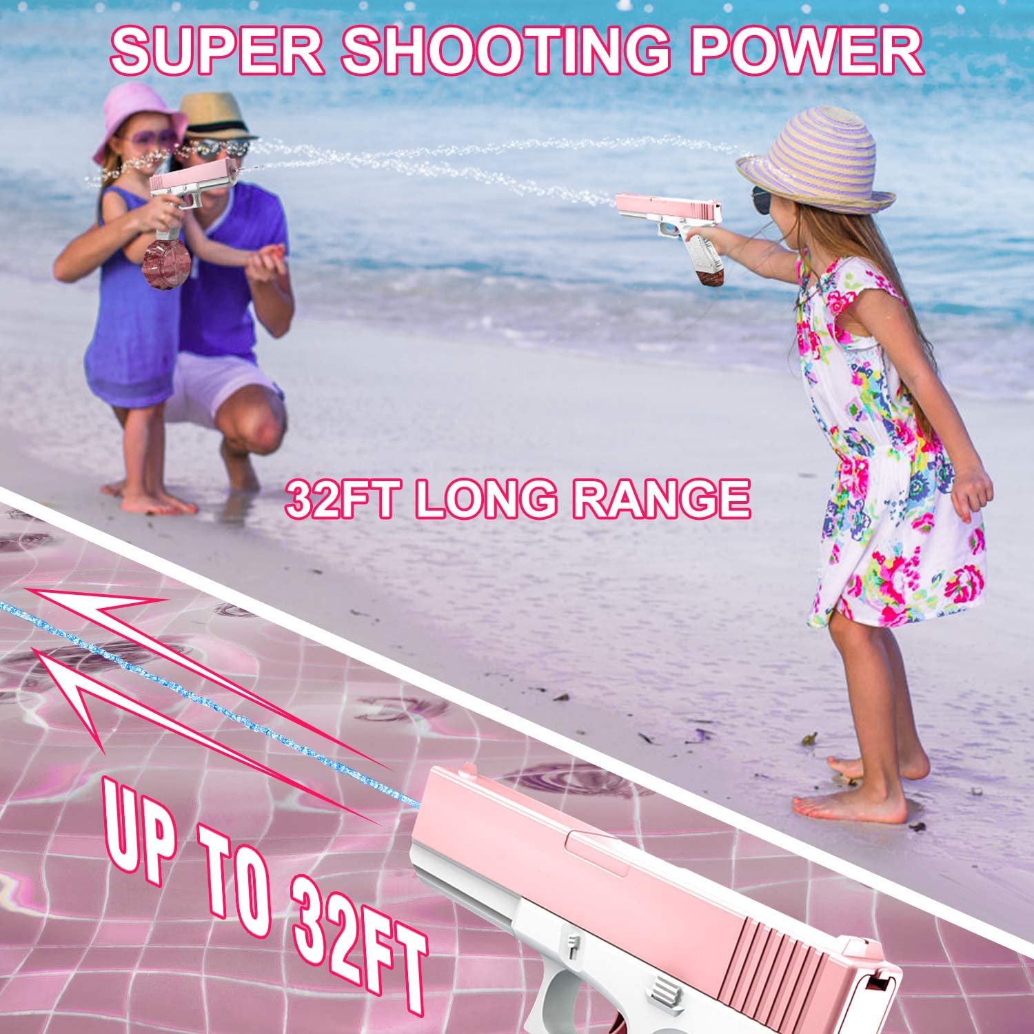 Amazon | 水鉄砲 電動 電動式連射水鉄砲 自動ウォーターガン 超強力飛