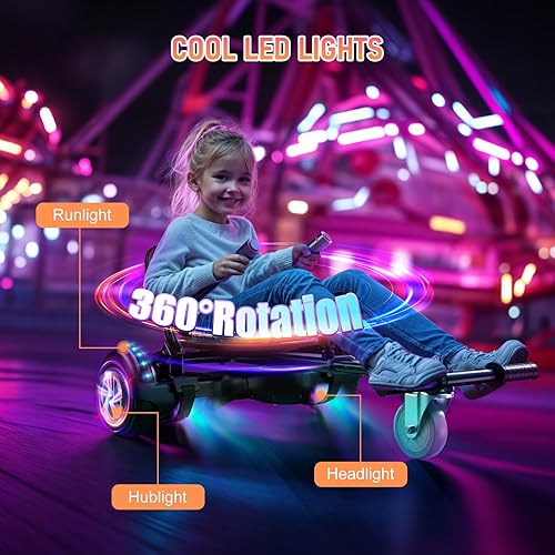 Miniatura 3 de LIEAGLE Hoverboard - Patineta autoequilibrante de 16.5 cm, 6.5 pulgadas, con ruedas Bluetooth, luces LED, para niños y adultos
