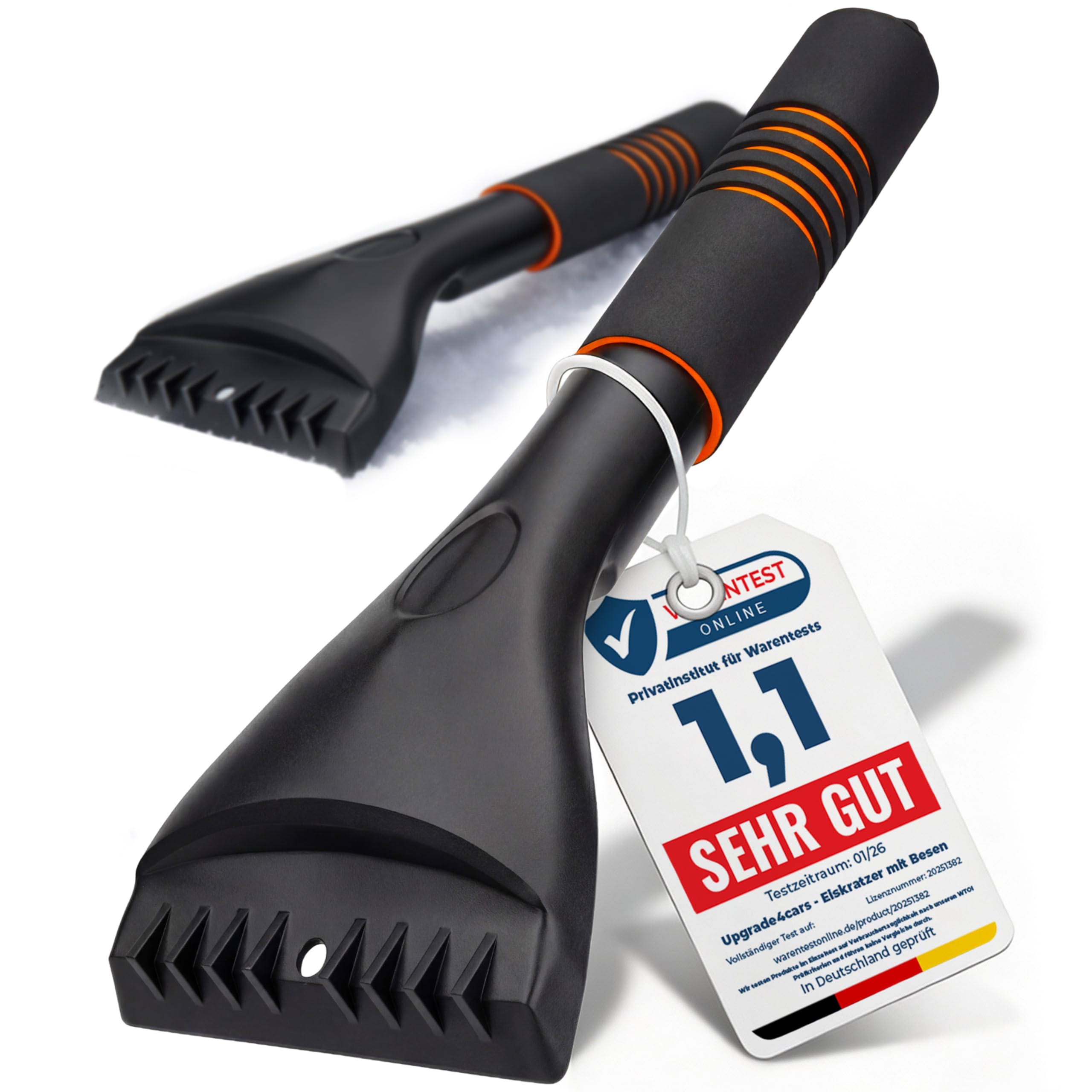 Upgrade4cars 2 x Eiskratzer Auto Hochwertig & Stabil | Premium Schneekratzer inklusive Ergonomischer Griff