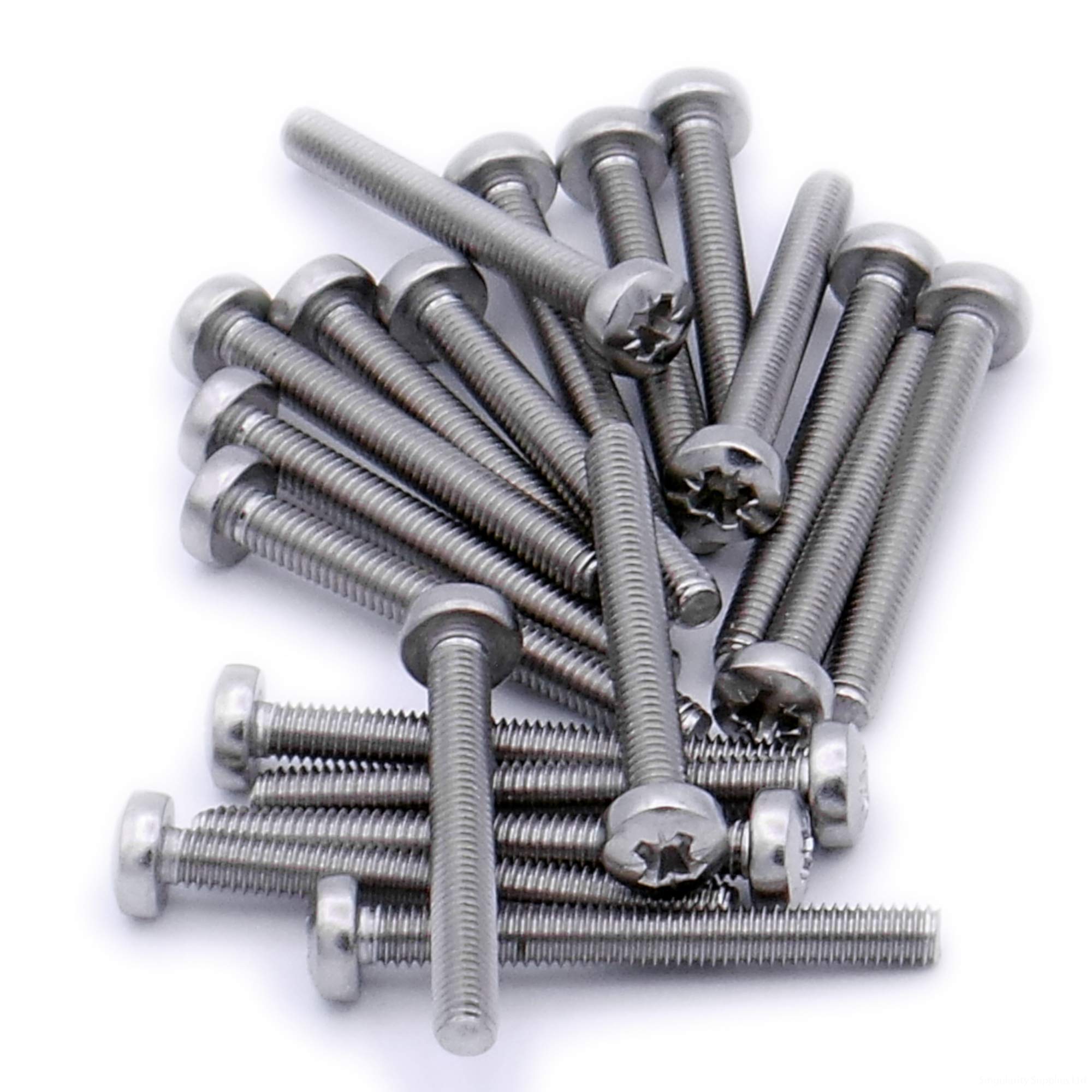 Singularity Supplies Silver M4 (4Mm X 12Mm) Pozi Pan Machine Screw (Bolt) - Stainless Steel (A2) (Pack Of 20)