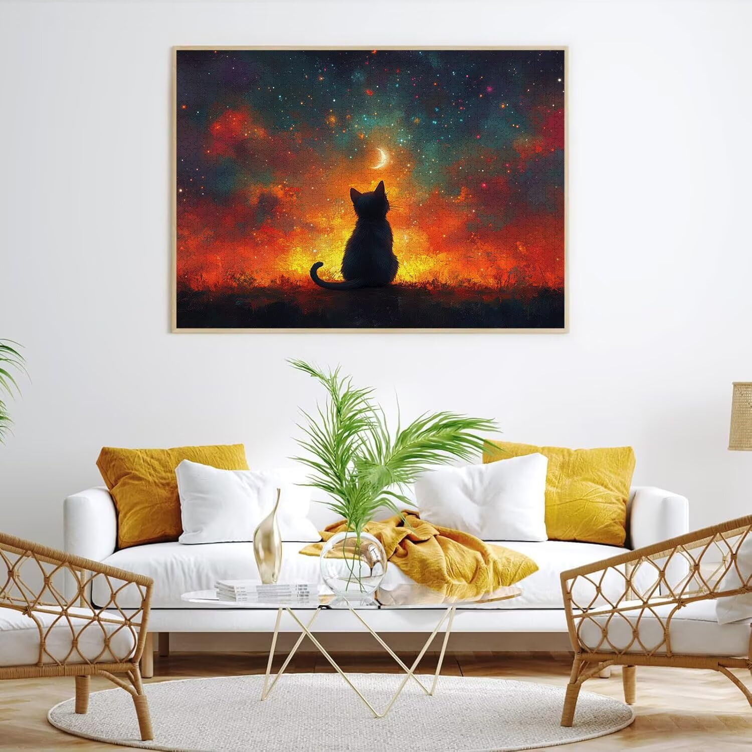 Puzzle 4000 sztuk 141 x 87 cm, Puzzle dla dorosłych Księżyc kot, n-853