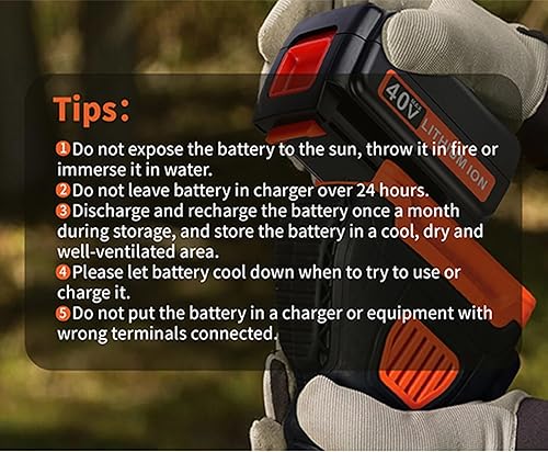 Miniatura 8 de JYJZPB Batería de repuesto de 40 V 3000 mAh para Black Decker 40V Batería LBX2040 LBXR36 LBXR2036 LST540 LCS1240 LBX1540 LST136W Compatible con