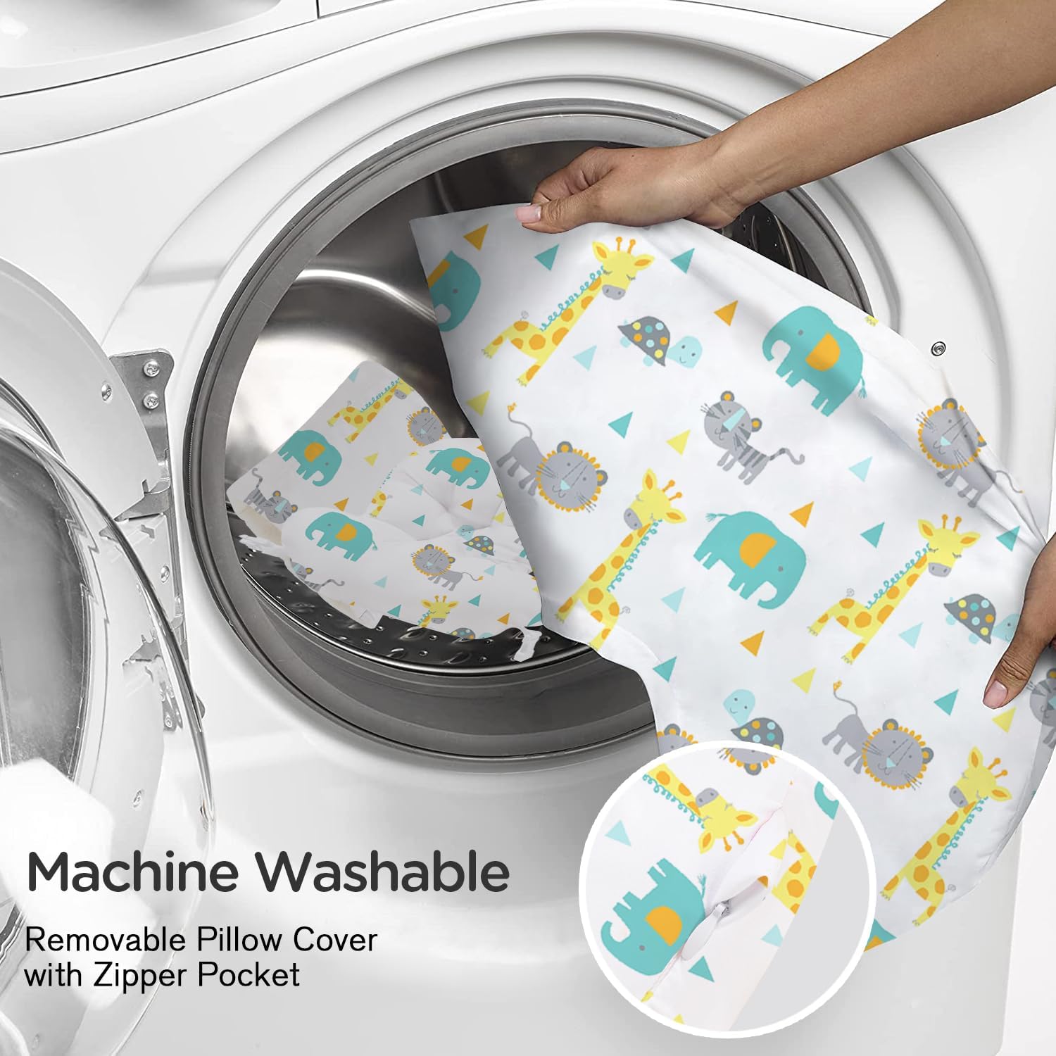 Little Grape Land Nursing Pillow, Multifunctional Breast Feeding Pillow with Arm Pillow, 3pk Baby Support Pillow with Adjustable Waist Strap and Removable Cover, Woodland Animals