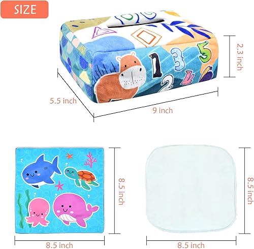 Miniatura 4 de Juguetes para bebés de 6 a 12 meses, juguete Montessori para bebés de 6 a 12 y 18 meses, juguetes sensoriales arrugados de contraste suave para