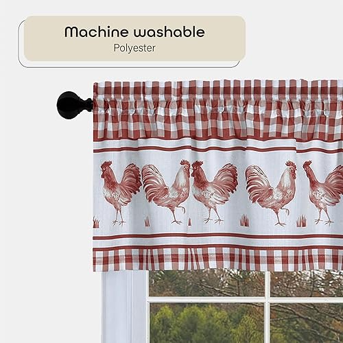 Miniatura 3 de Achim Home Decor - Juego de cortinas para ventana con filtro de luz, 58 pulgadas de largo, 36 pulgadas de ancho, corral (borgoña), lavable a máquina