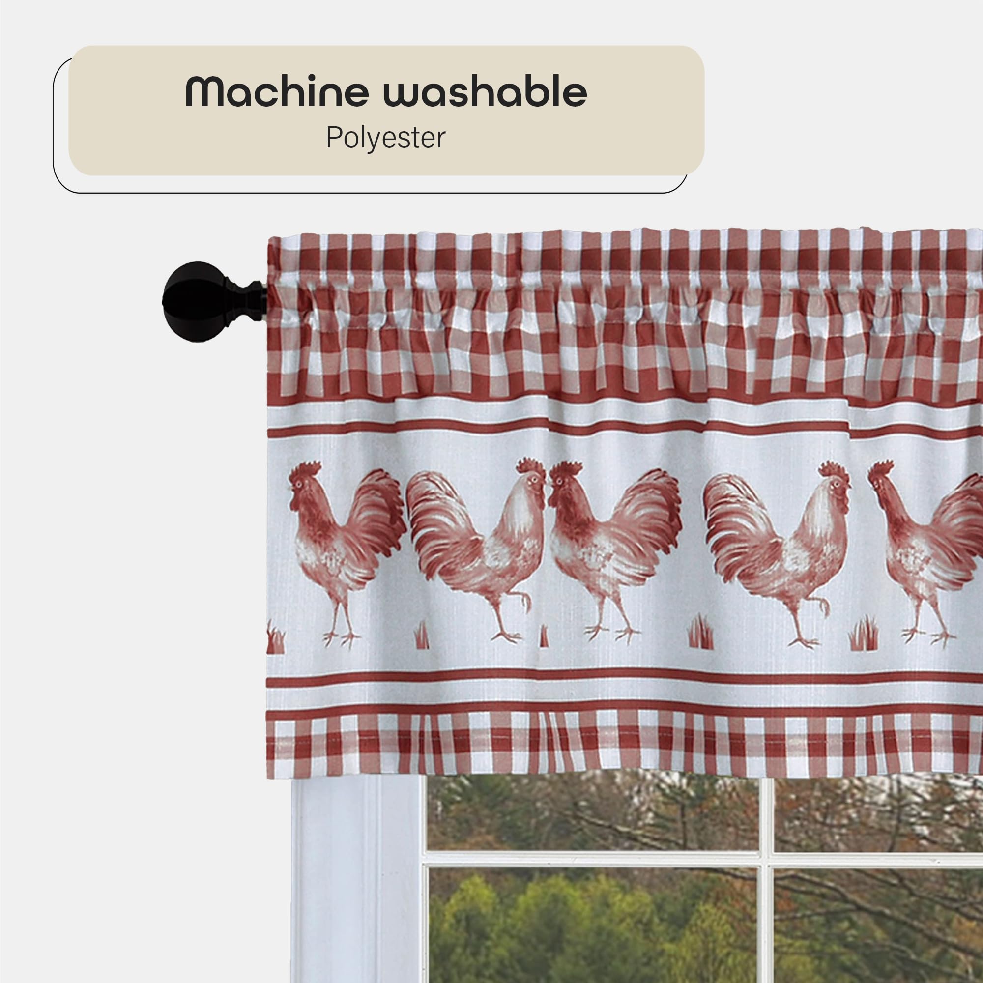 Achim Curtain Coppia di Tende da Finestra e mantovana, Tessuto, Borgogna, W 14 x L 58 (1 Panels
