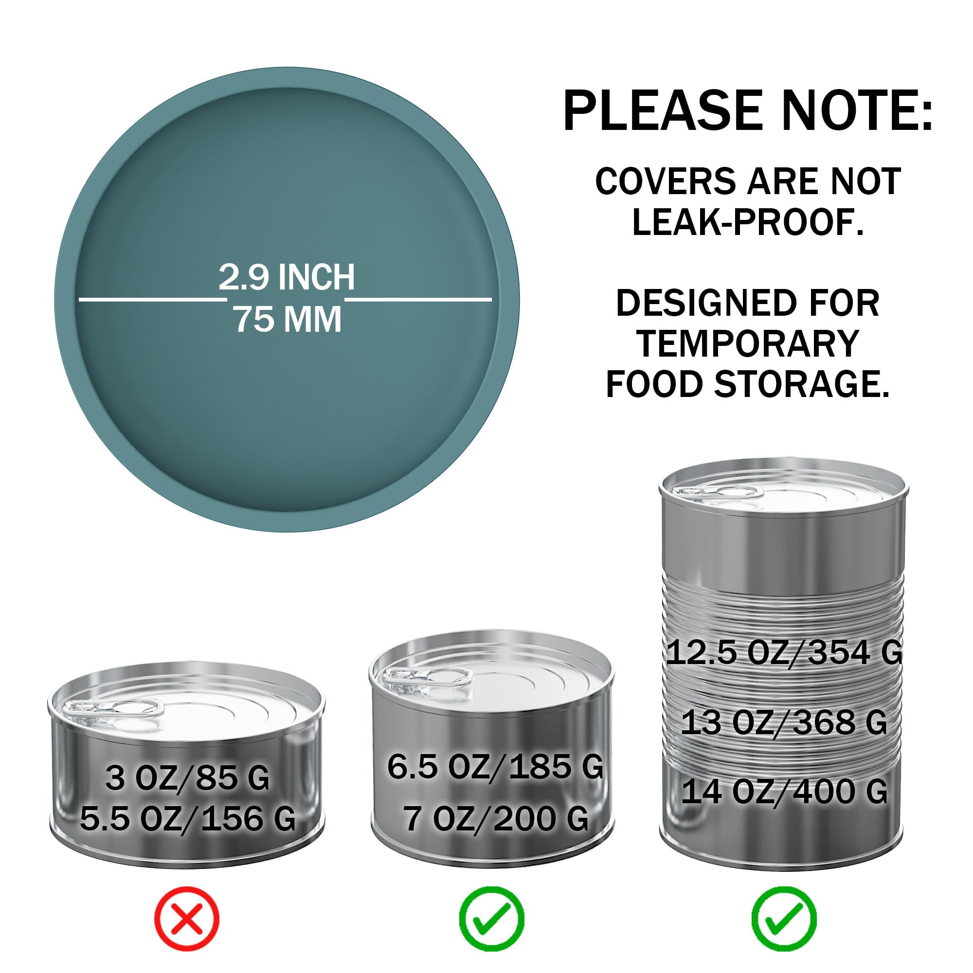OHMO Tapas de latas para comida para perros, 75 mm, tapas de silicona para latas de alimentos para animales, 400 g, sin BPA, azul oscuro y azul claro, juego de 2