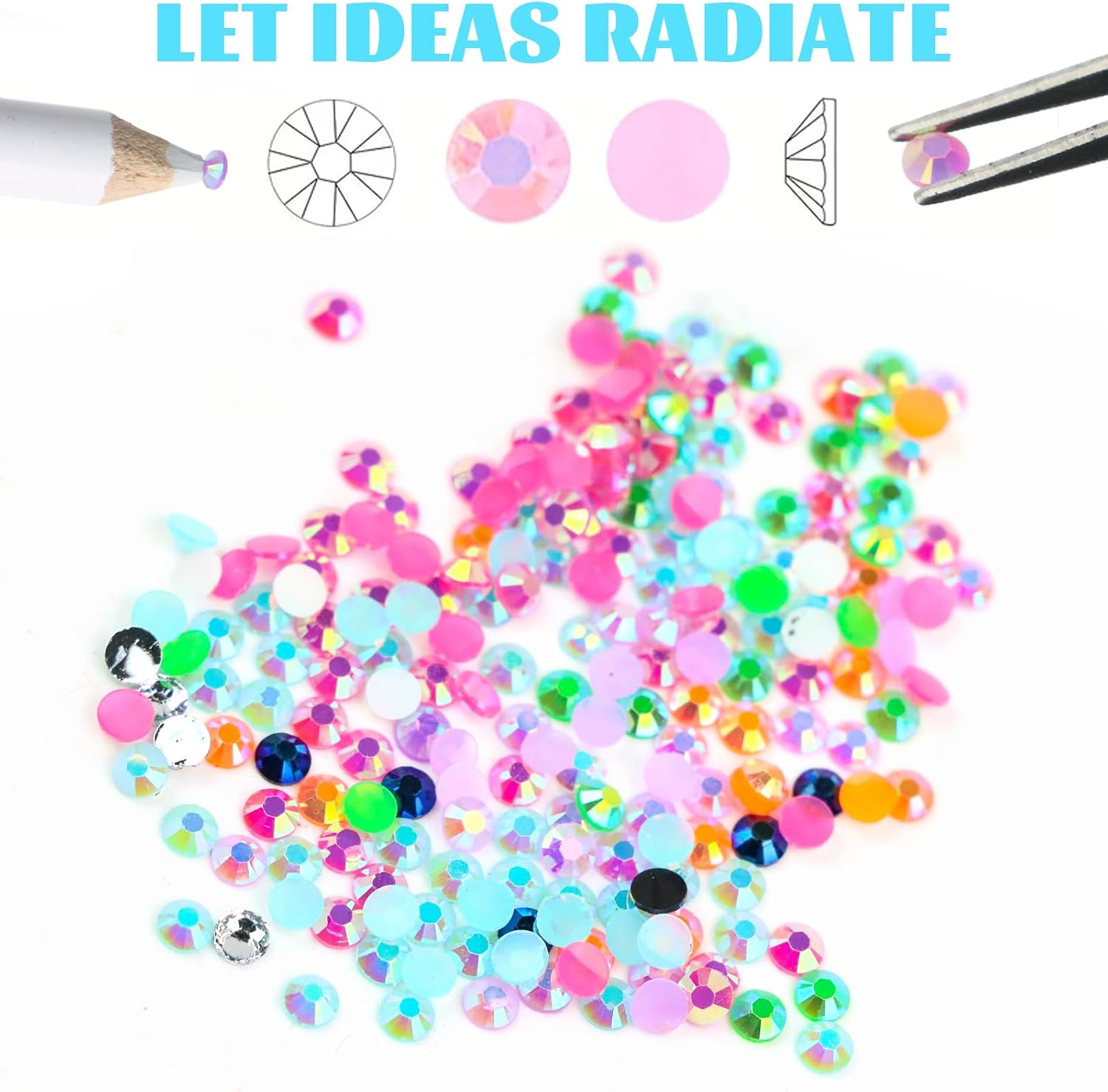 40Colors Bedazzler kit with Rhinestones, 3mm Multicolor Resin Flatback Gems for Diamond Art, Bedazzler Kit with 3Pcs B7000 Jewelry Glue for Bedazzle Thing Crafting Book Nail Art