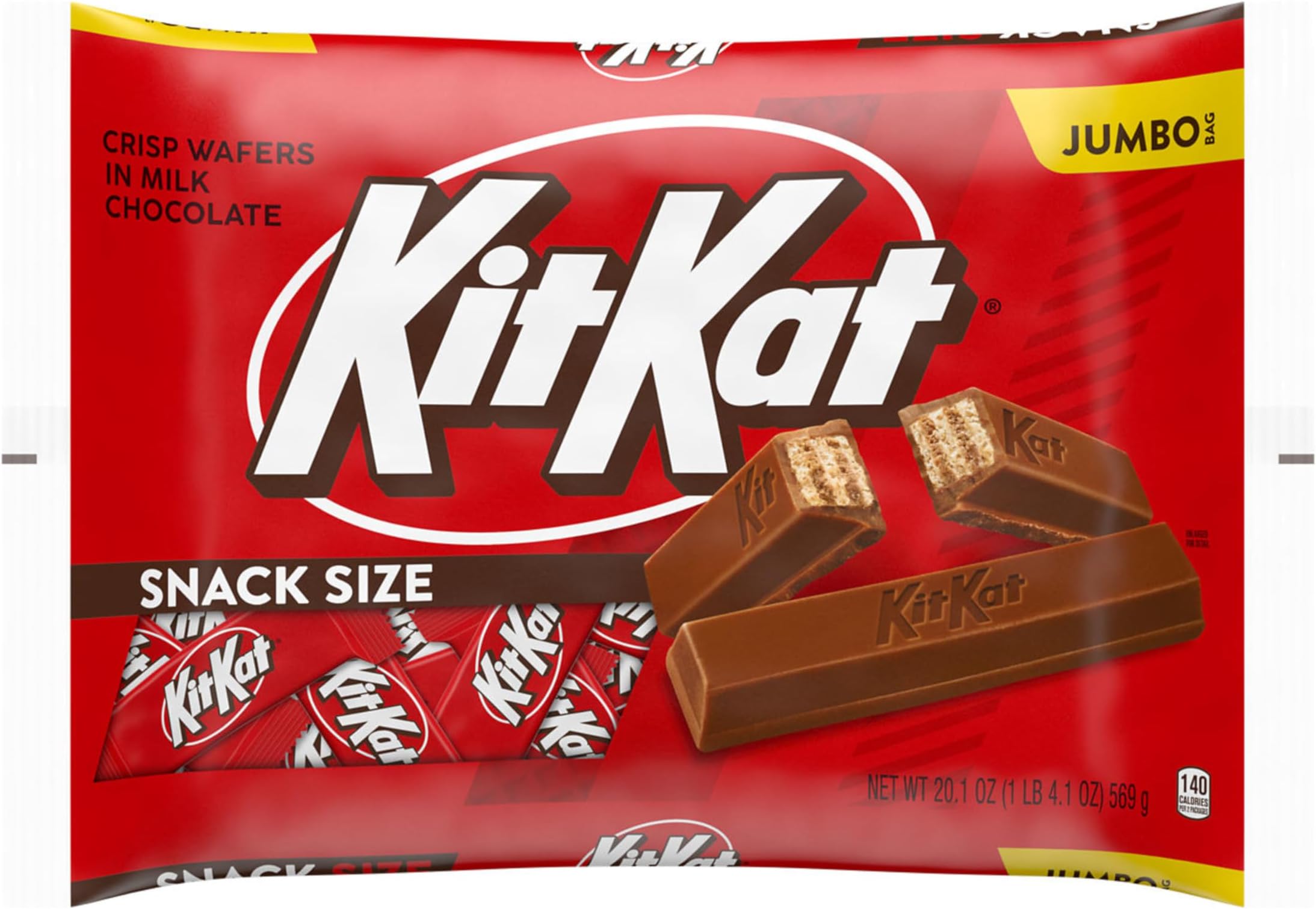Milk Chocolate Wafer Snack Size, Candy Jumbo Bag, 20.1 oz