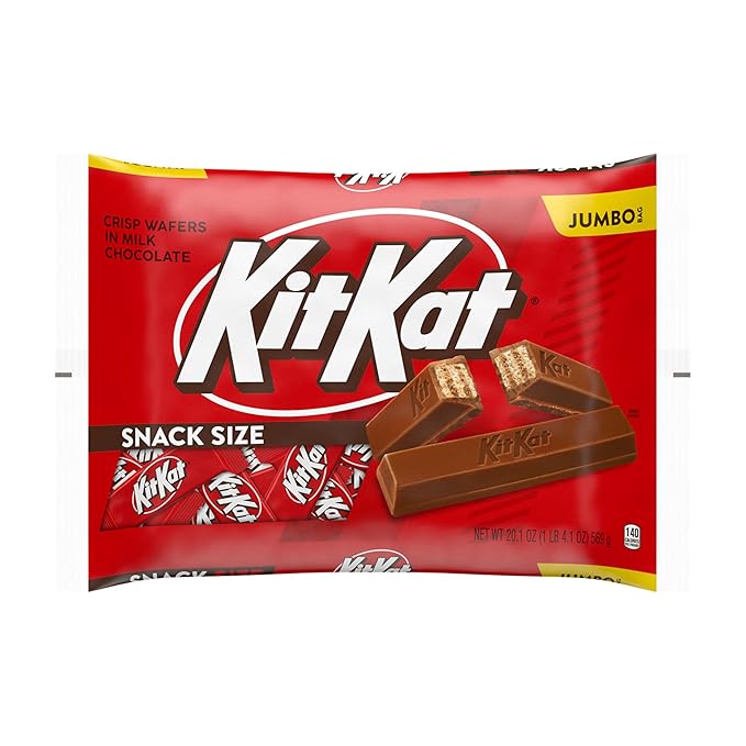 KIT KAT Milk Chocolate Wafer Snack Size, Candy Jumbo Bag, 20.1 oz
