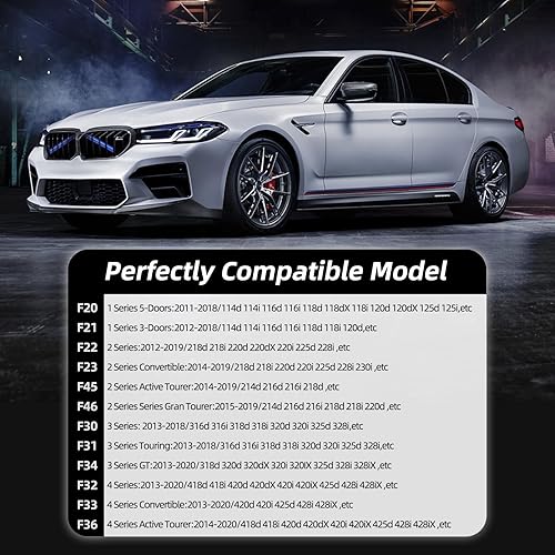 Miniatura 2 de AggAuto Insertos de rejilla para BMW F20 F30 2011-2021, 328i320i335i428i, accesorios de inserción de parrilla azules para BMW Serie 12345