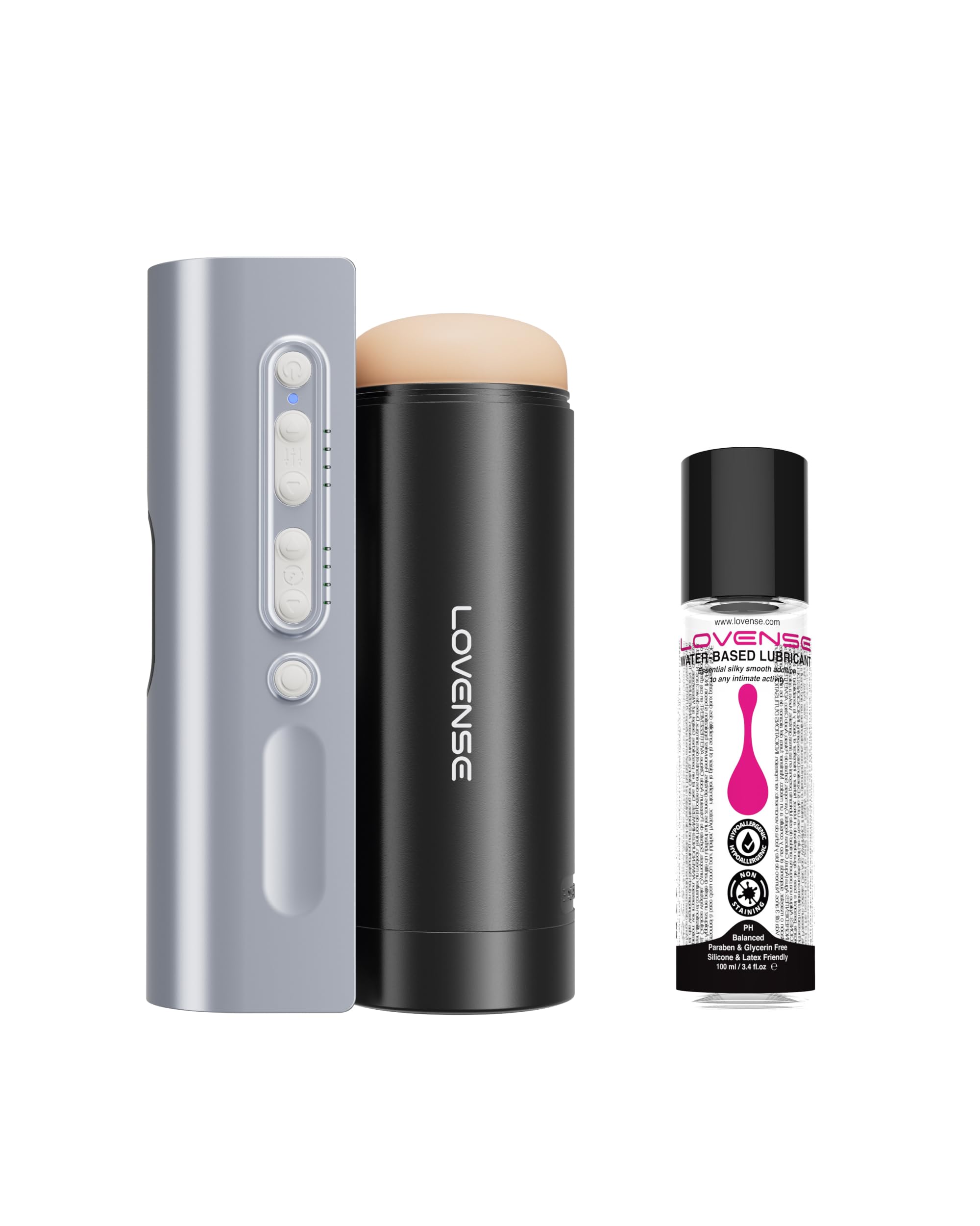 LOVENSE Solace Pro + Lube, Masturbateur Automatique Homme et Lubrifiant