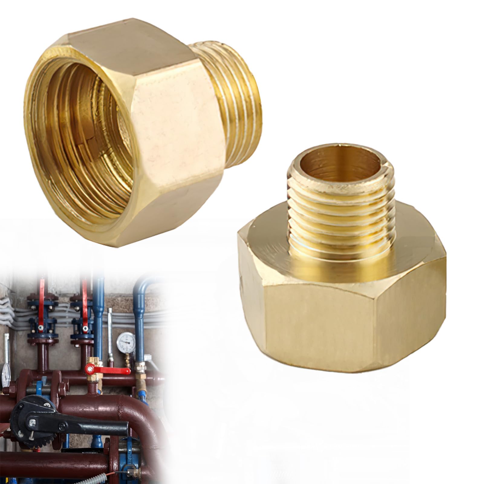 2 Adaptateurs Gaz Laiton - Conversion 1/2" Femme Vers 1/4" Mâle - Pour Camping, Caravane, BBQ