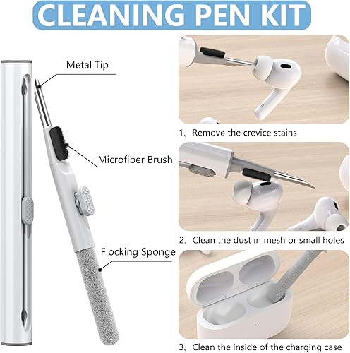 Miniatura 10 de AirPods Pro Funda con kit de limpieza, funda protectora de silicona suave para Apple AirPod Pro de 2 y 1 generación para mujeres y hombres,