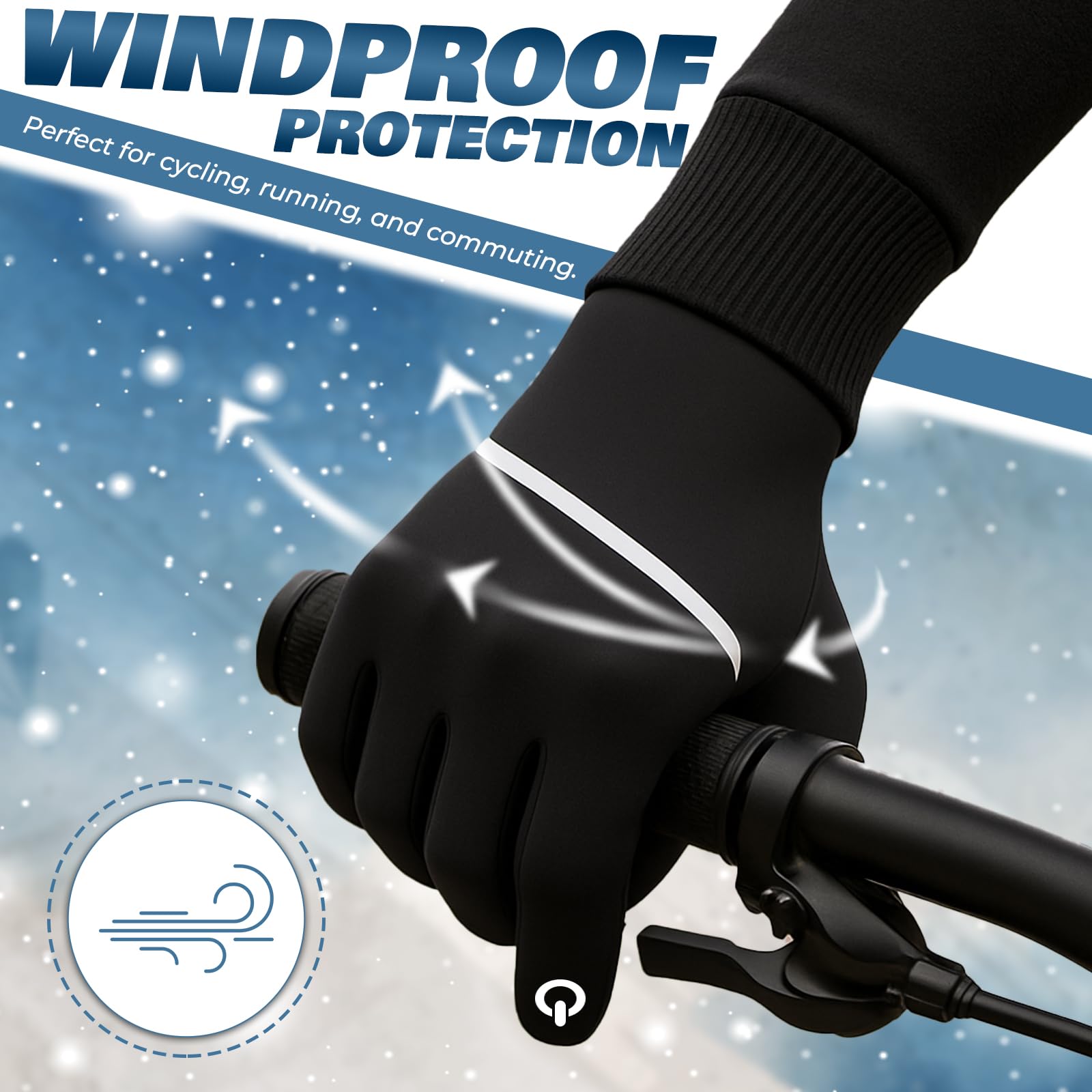 WESTWOOD FOX WFX - Guantes térmicos de invierno para niños, antideslizantes, cálidos, resistentes al viento, guantes de ciclismo para niños y niñas, 6-12, para correr, deportes de fútbol al aire libre