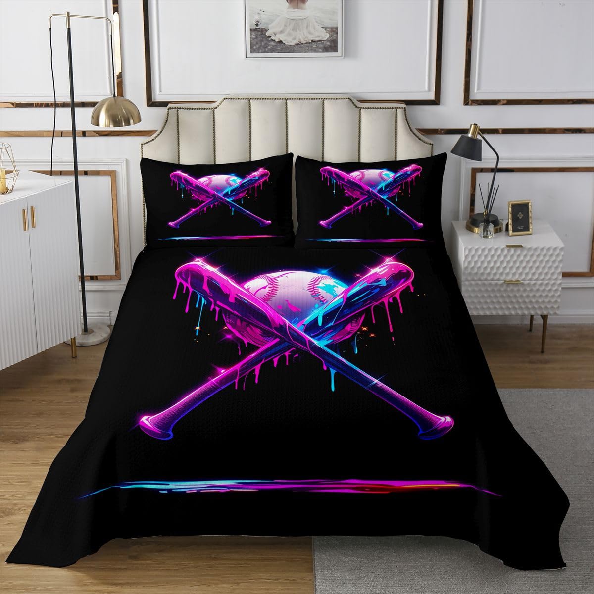 Homewish Neon Eiscreme Tropfen Bedspread 220x240cm