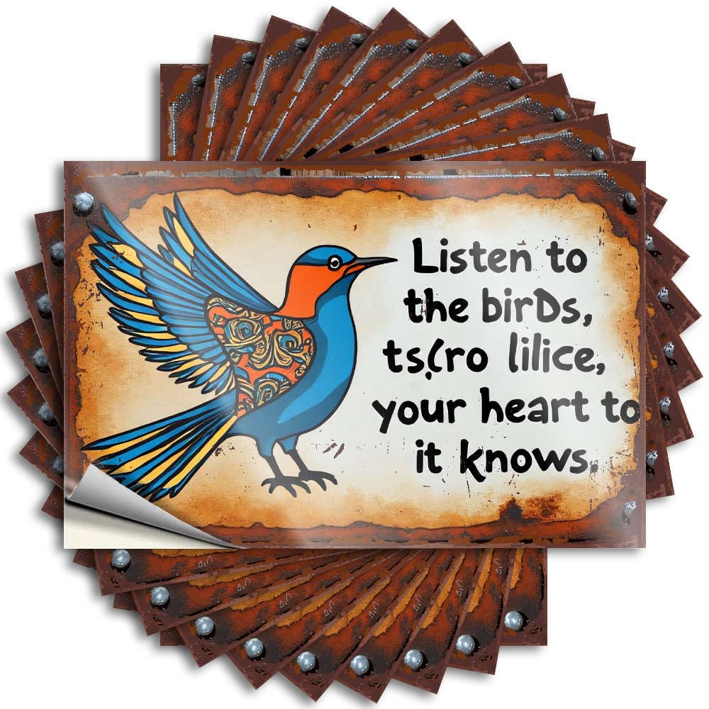 Tattoos Teens Stuff Things Happy Tumbler Listen to The Birds, Your Heart Knows. - Scratch Resistant Stickers(8X12CM)