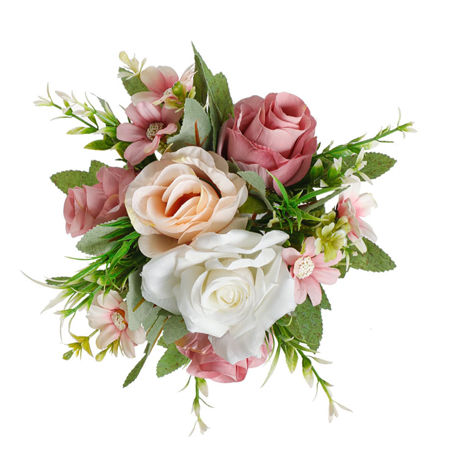 JSGHGDF 20cm Elegant Artificial Flower Bouquet Centerpiece for Wedding Reception Table Decoration with Simulation Leaves Design Wedding Flower Arrangement