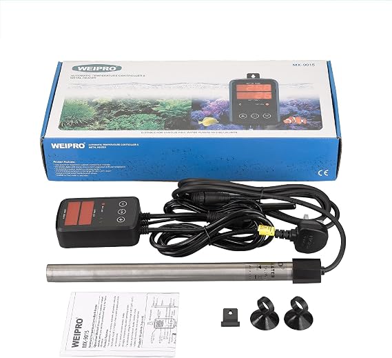 Titanium Aquarium Heater 800W, Submersible Fish Tank Heater with Digital Display Temperature Controller, 0C-40C Adjustable, Fast Heating for 100 ~ 150 Gal Saltwater Freshwater Fish Tank, MX-9015(800W)