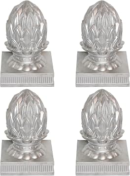 4Pcs Fence Post Cap, Aluminum Post Caps Square Piling Caps Lotus Waterproof Post Caps for Lamp Post Deck Dock,80x80cm