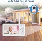 Moniteur vidéo de bébé VTech avec caméra et audio, écran LCD HD de 5 po, panoramique-tilt-zoom, communication bidirectionnelle, mode VOX, lumières nocturnes, berceuses, sons apaisants, capteur de température, longue portée, sans WiFi : VM5263 (blanc)