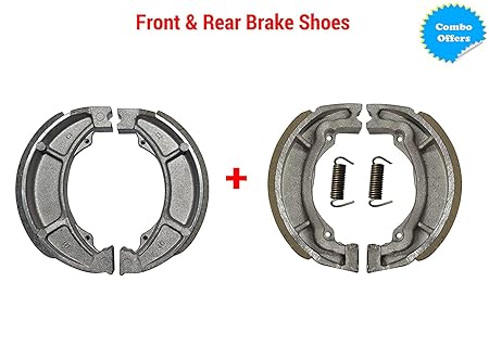 NIKAVI Motorcycle Front & Rear (Combo) Brake Shoe Set Compatible for TVS Star City (BSS14+BSS03)
